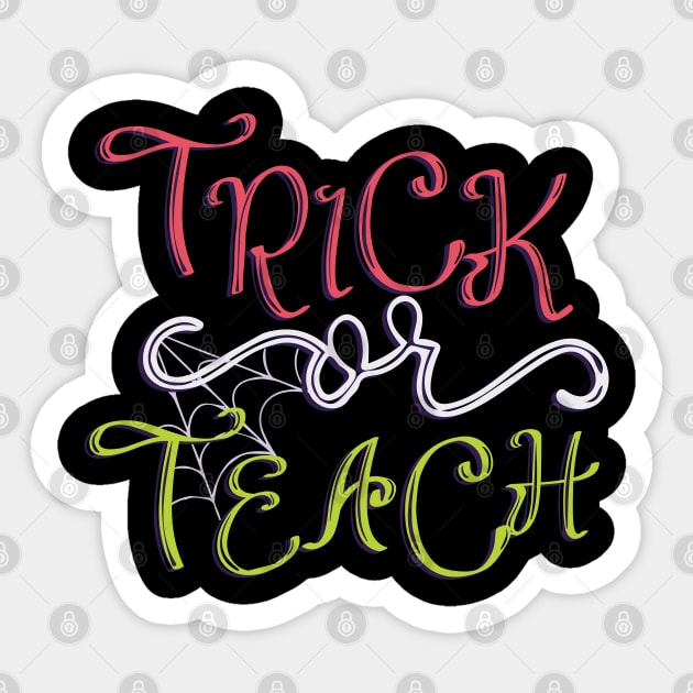 awesome trick or teach Sticker by MINOUCHSTORE